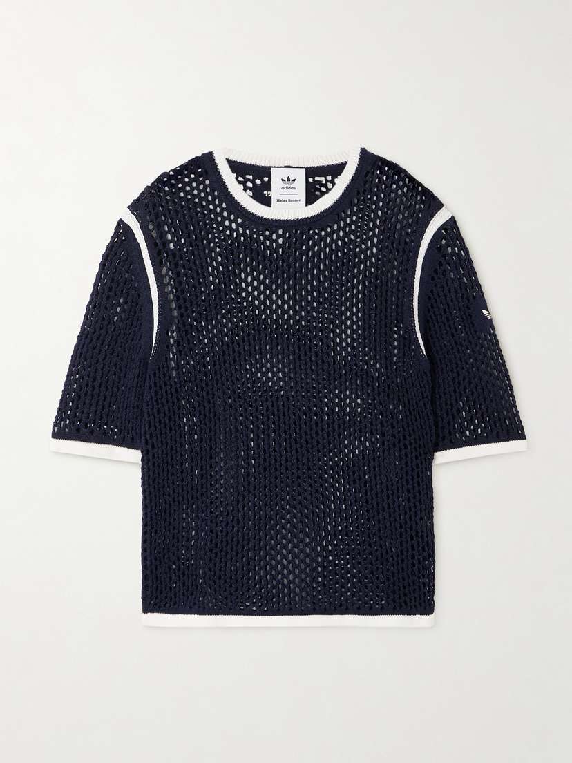 adidas Originals Open-knit Cotton-blend T-shirt