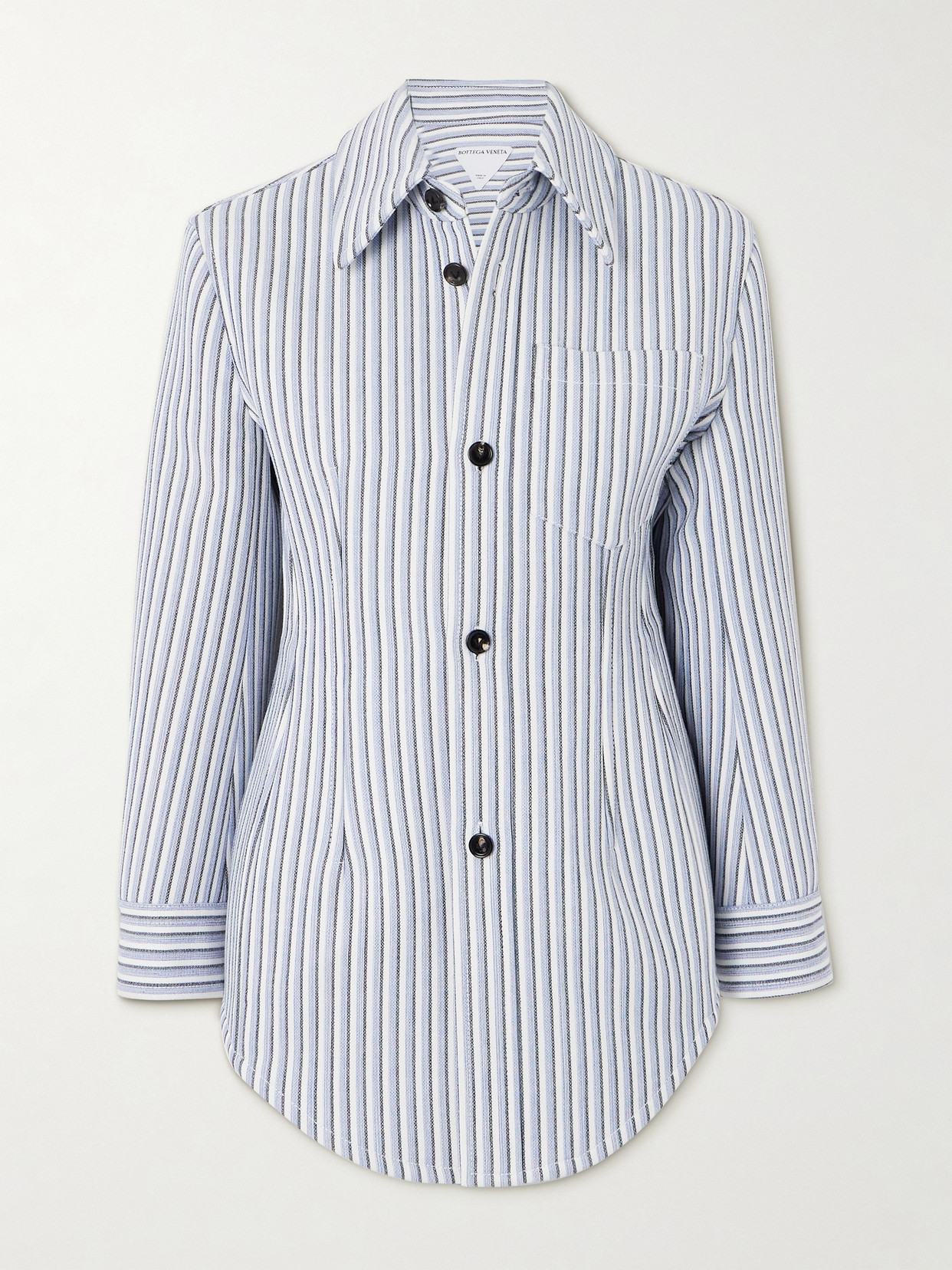 Bottega Veneta - Striped Woven Jacket - Light blue