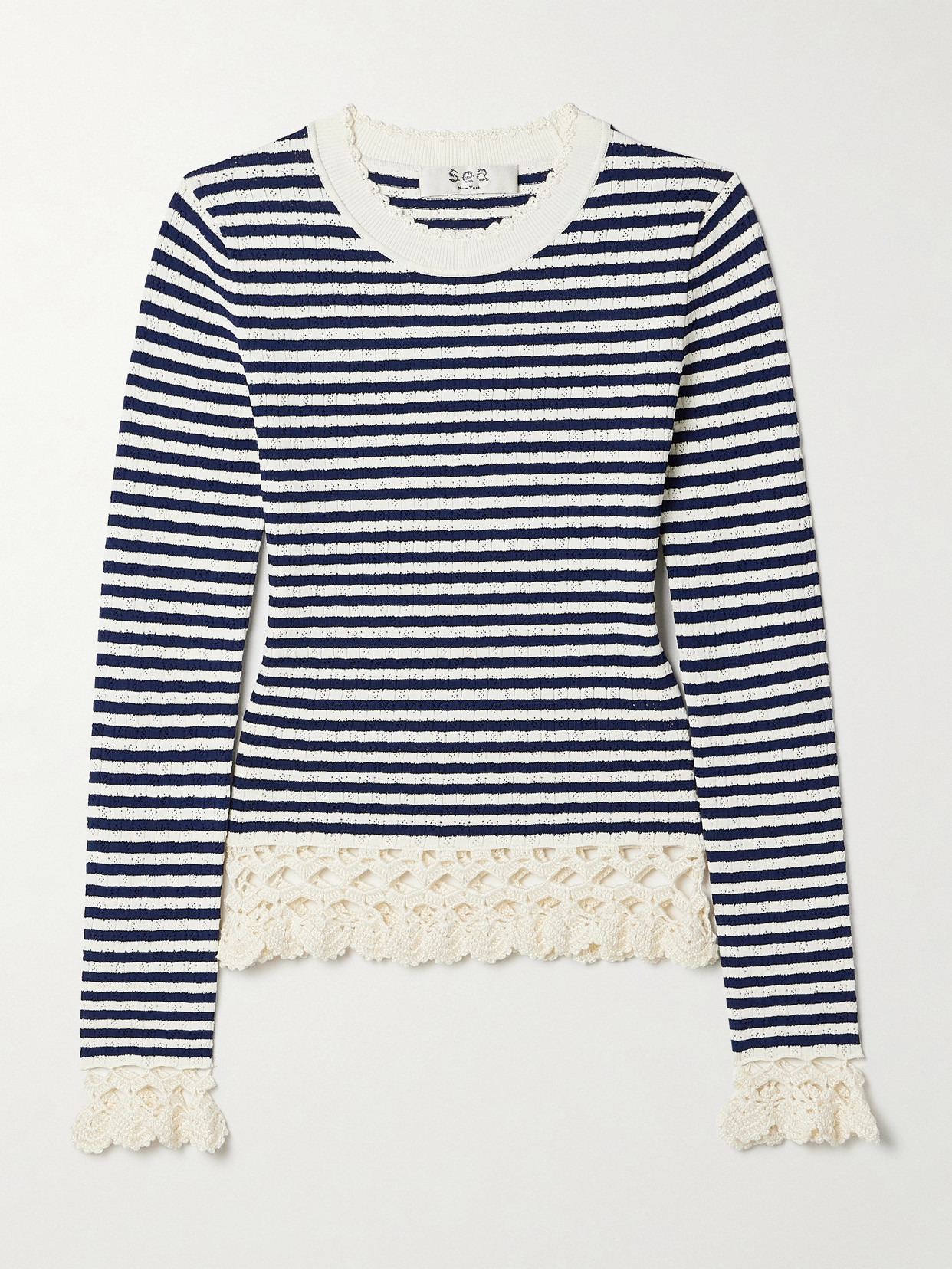 Sea Addy Stripe Long-sleeve Top In Blue