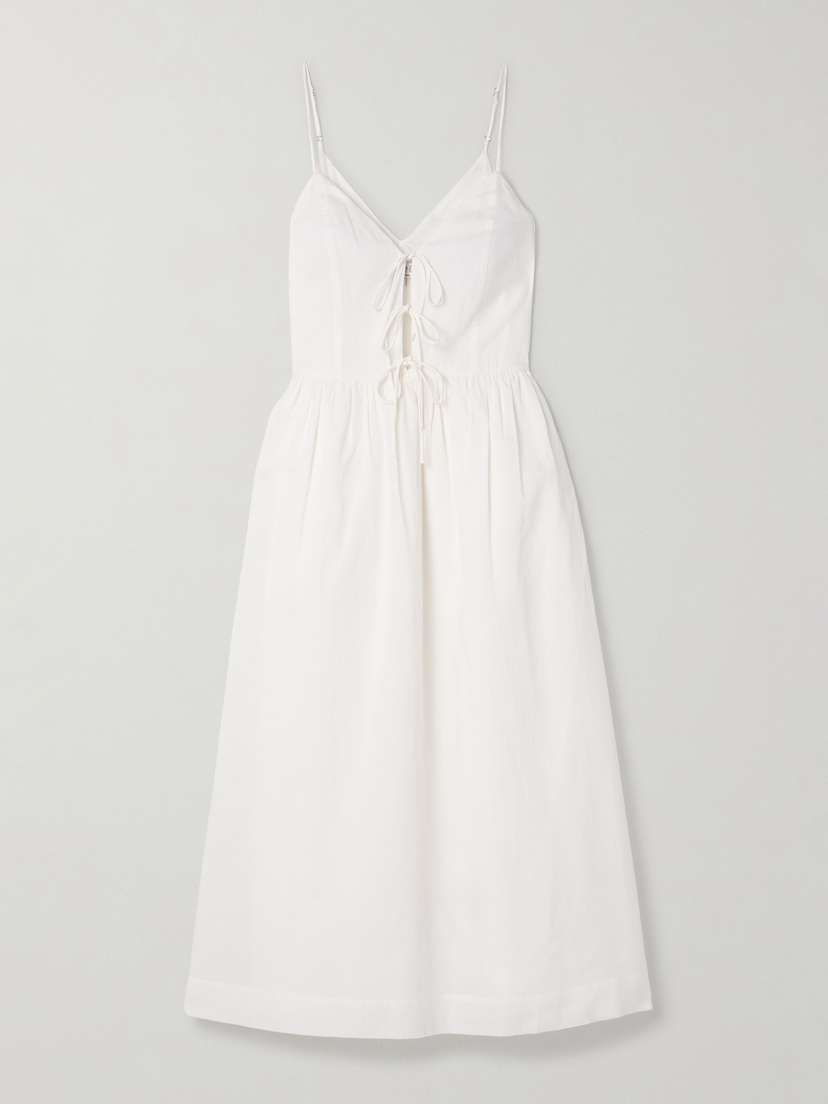 Sea Zora Pleated Cotton-blend Midi Dress