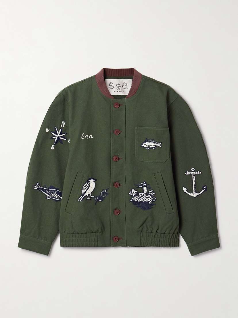 Sea Clyde Corduroy-trimmed Embroidered Cotton Jacket