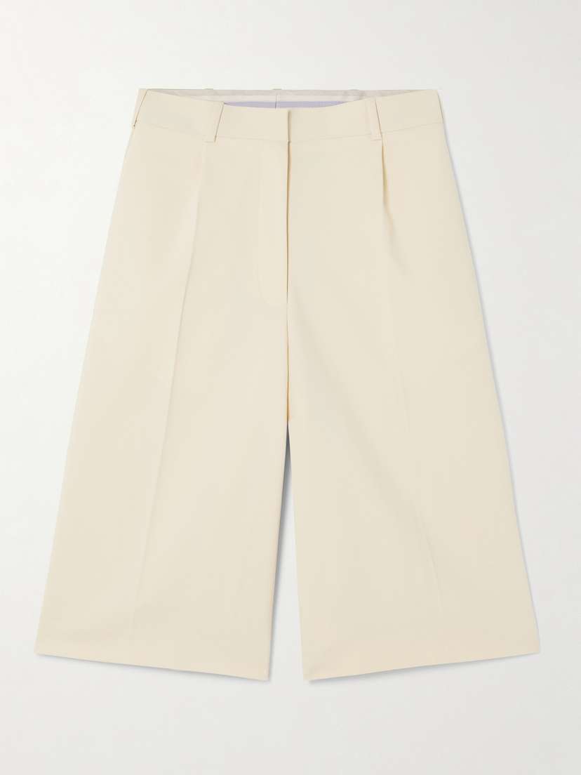 Abadia Pleated Grain De Poudre Shorts