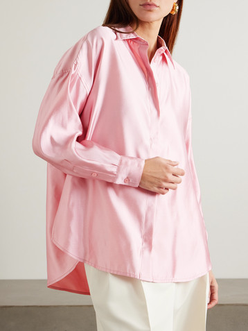 Abadia Oversized silk-twill shirt