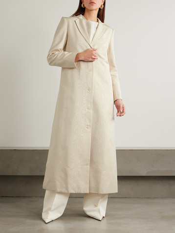 Abadia Nouf cotton-blend moire coat
