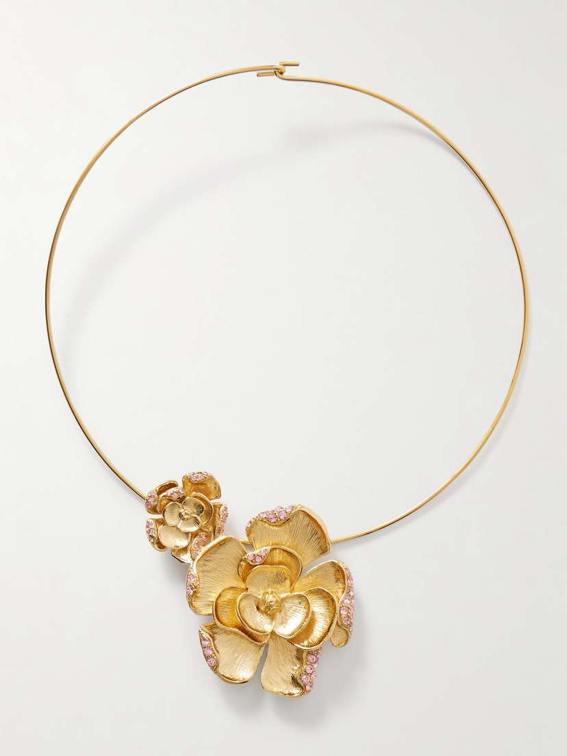 Oscar de la Renta tone Crystal Necklace