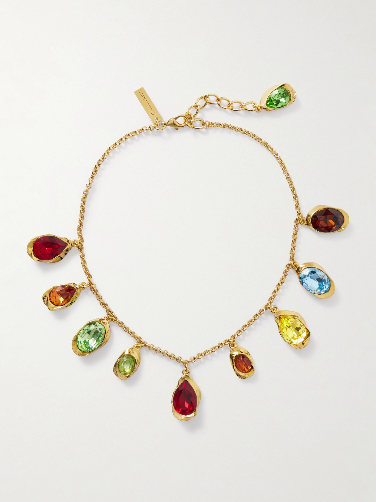 Oscar De La Renta Gold-tone Crystal Necklace