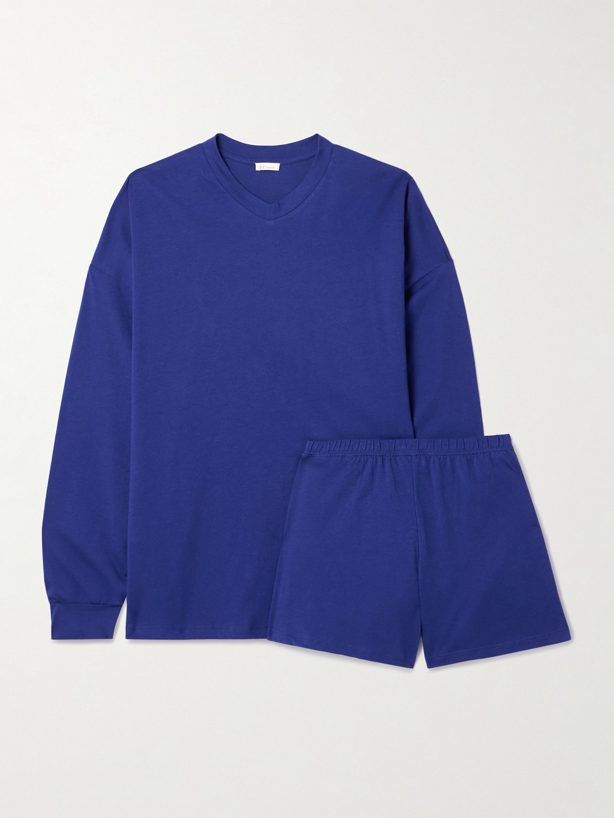 Skin Catalina Organic Pima Cotton-jersey Pajama Set In Blue