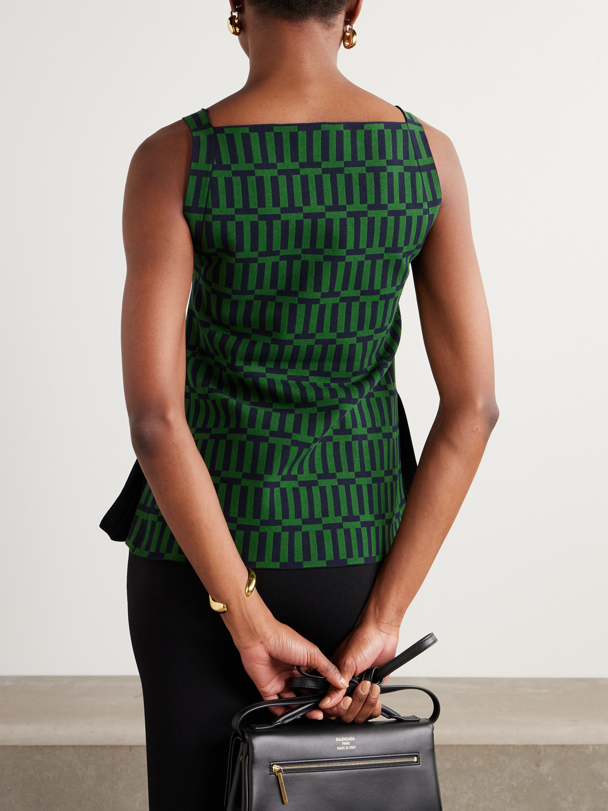 High Sport Asher Cotton-blend Jacquard Tank In Green