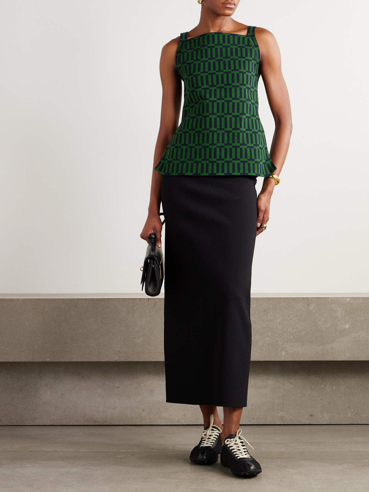 High Sport Asher Cotton-blend Jacquard Tank In Green