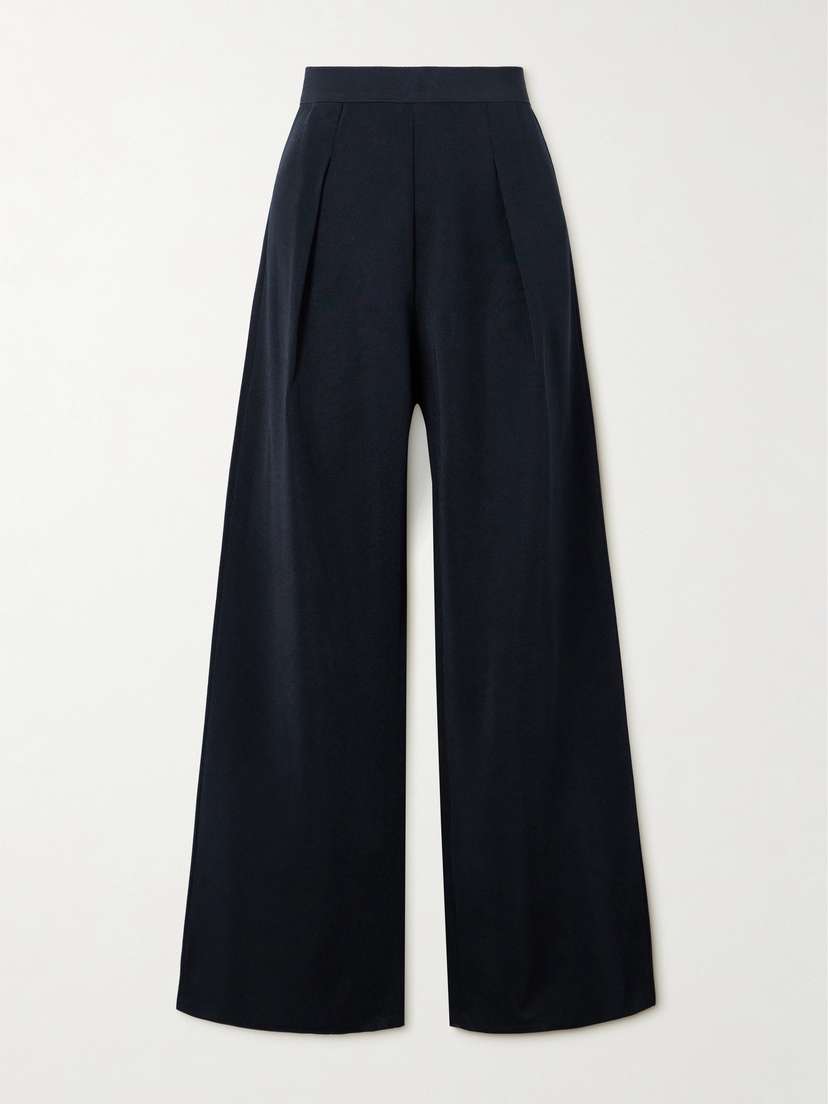 HIGH SPORT Gene Pleated Twill Wide-leg Trousers