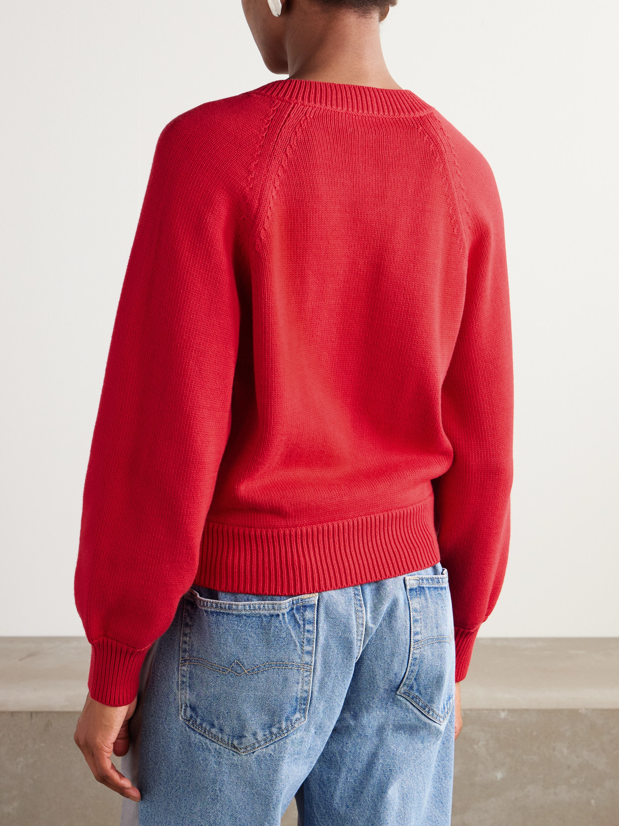 High Sport Veronica Cotton Sweater In Red