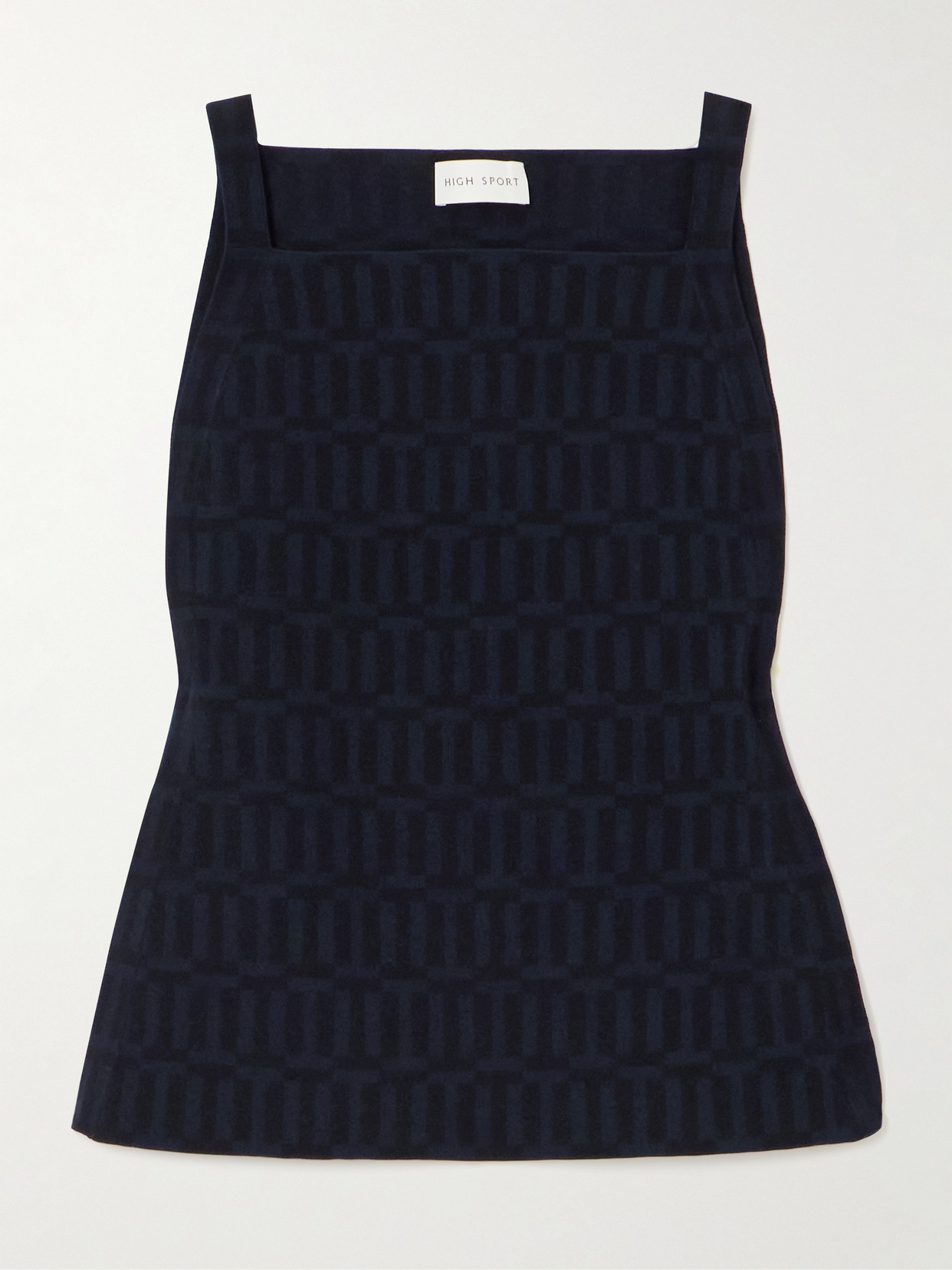 High Sport Asher Cotton-blend Jacquard Tank In Blue