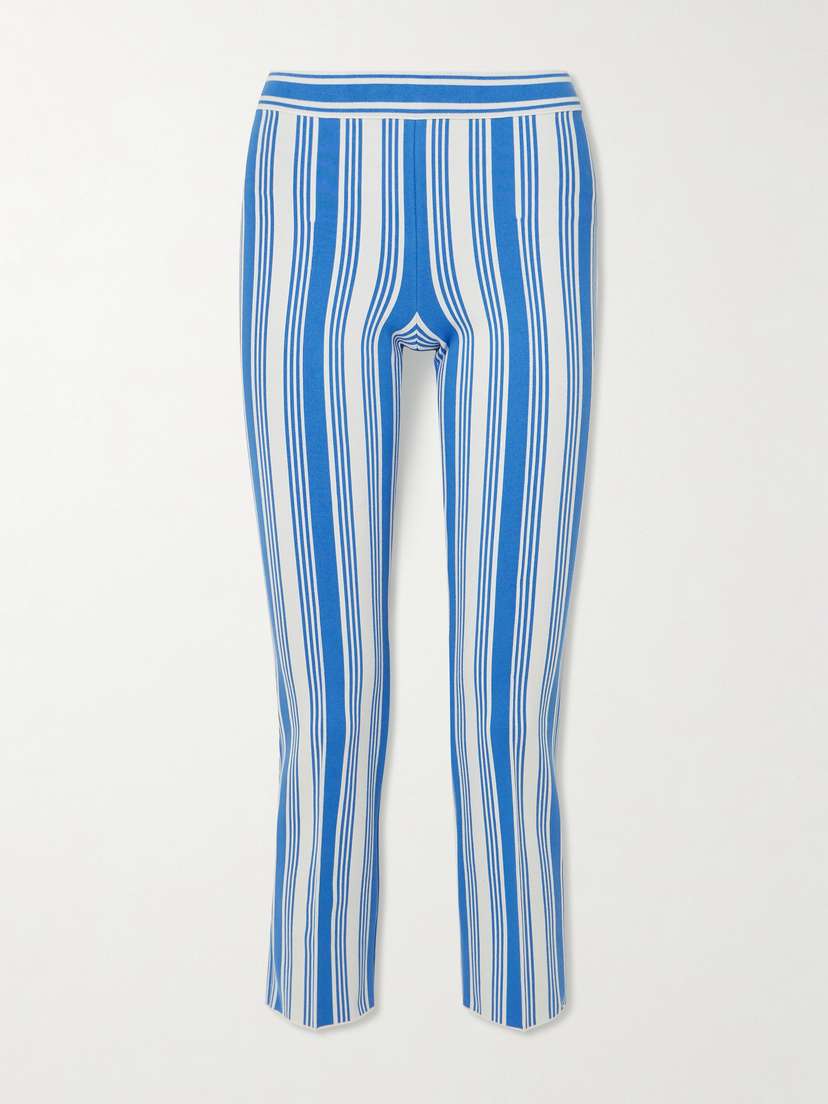HIGH SPORT Louis Cropped Striped Cotton-blend Straight-leg Pants