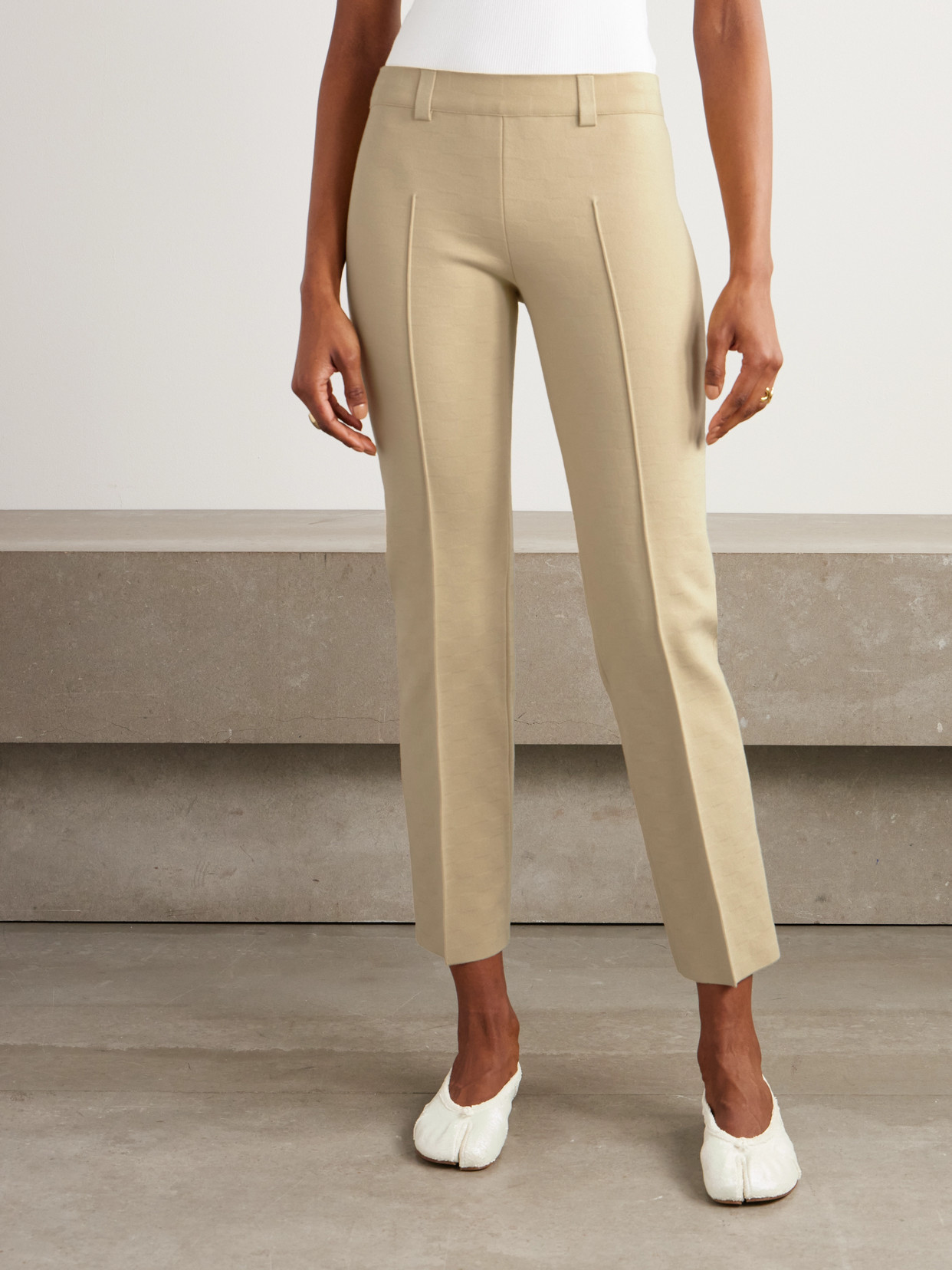 High Sport Julep Stretch-cotton Straight-leg Pants In Neutrals