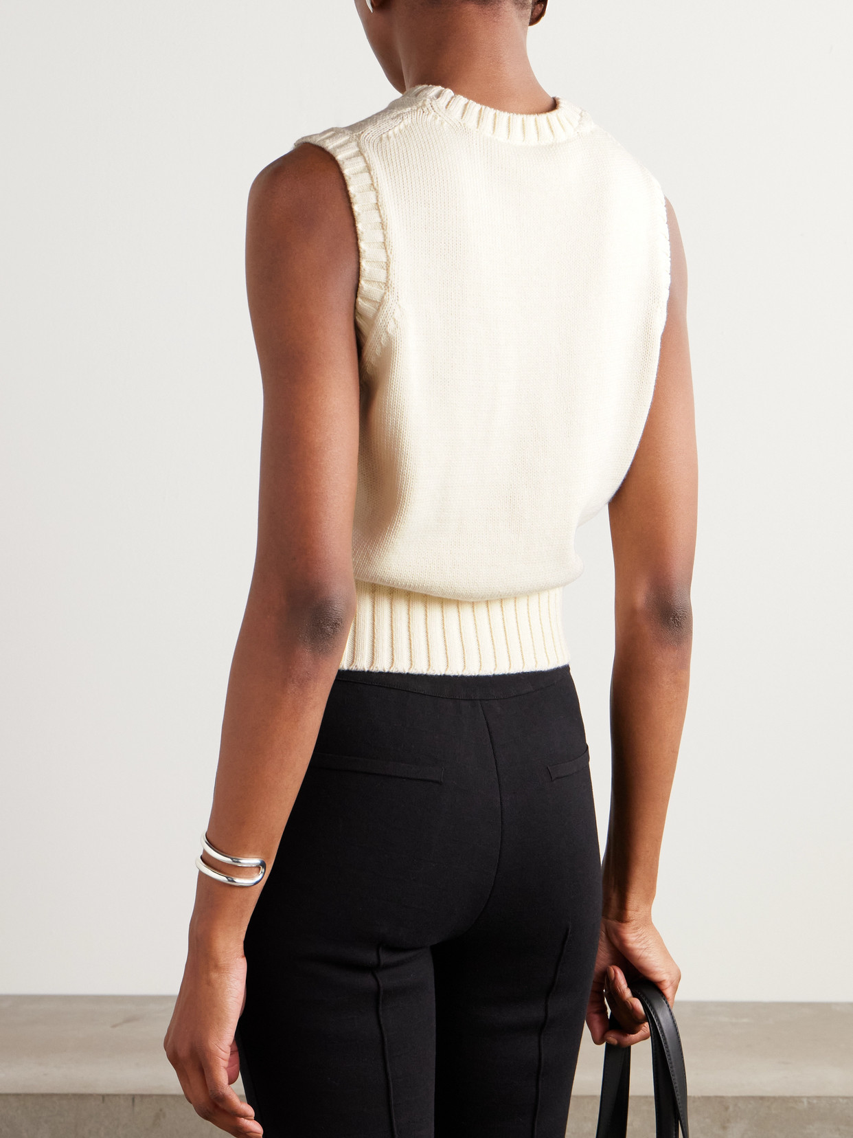 High Sport Linda Knitted Cotton Vest In Ivory