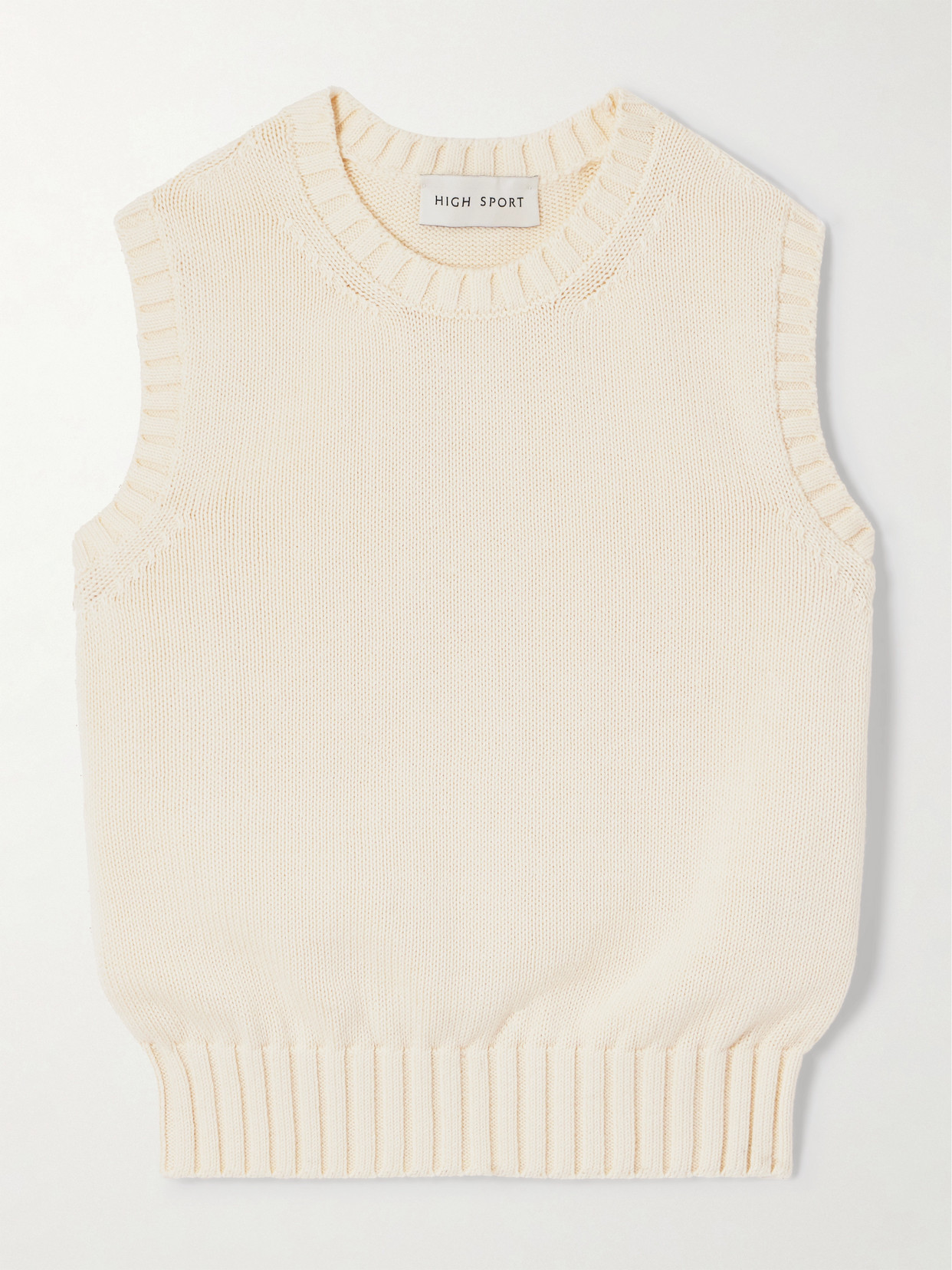High Sport Linda Knitted Cotton Vest In Ivory