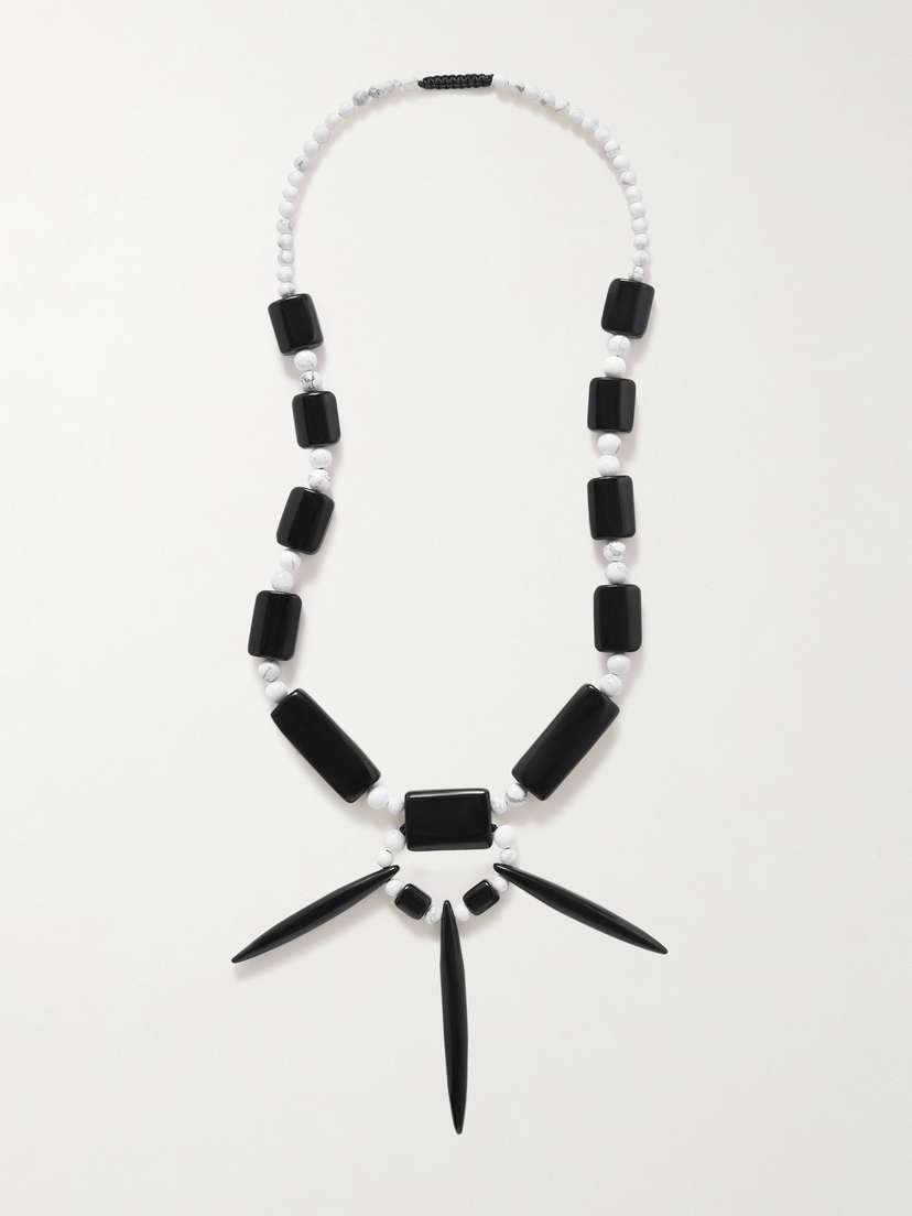Gabriela Hearst Cord, Obsidian And Howlite Necklace