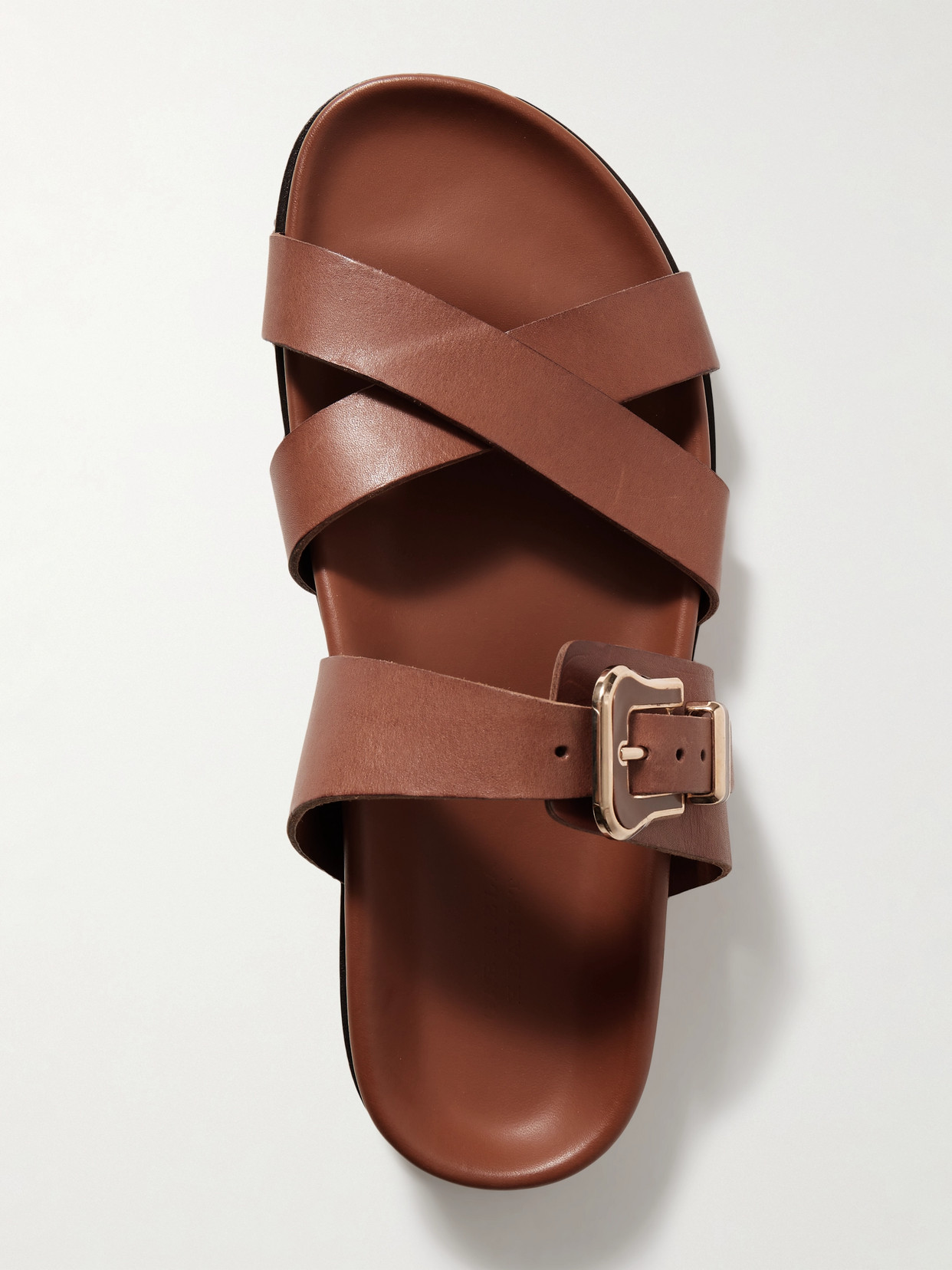 Gabriela Hearst Circe Leather Slides In Brown