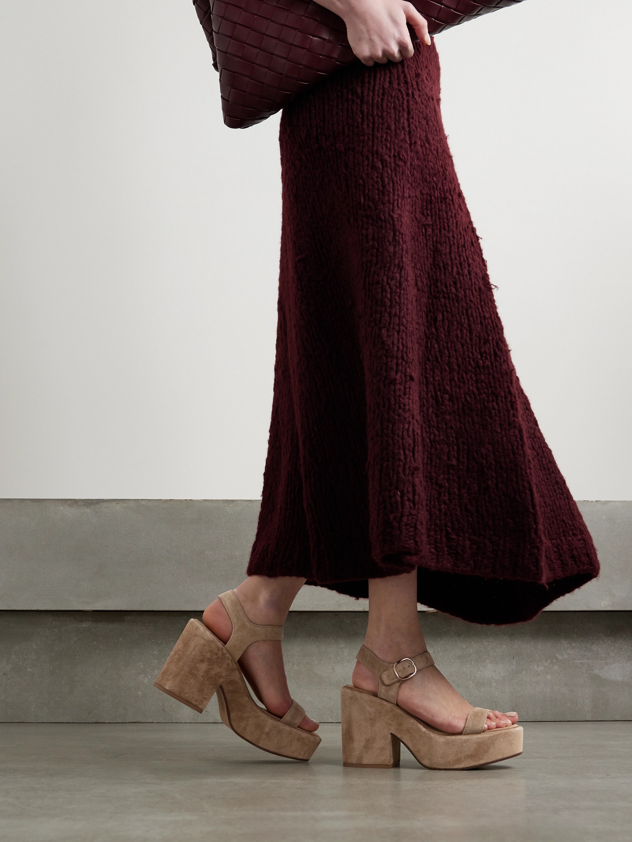 Iman Suede Platform Sandals