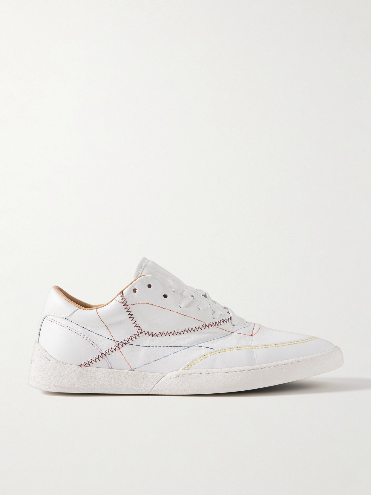 Gabriela Hearst Ohio Multi-stitched Leather Low-top Sneakers In White