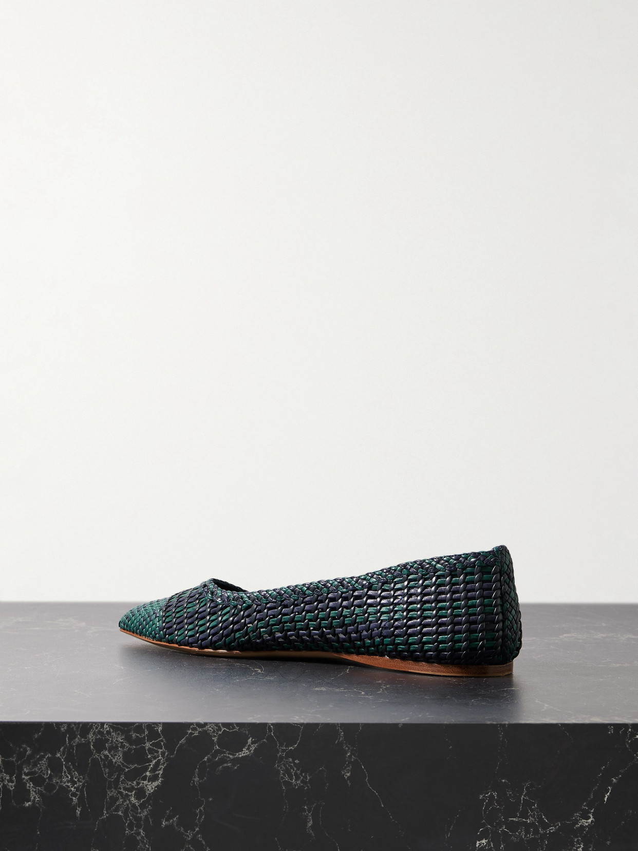 Aurora Checked Woven Ballet Flats