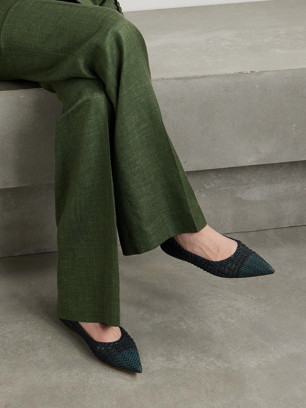 Aurora Checked Woven Ballet Flats