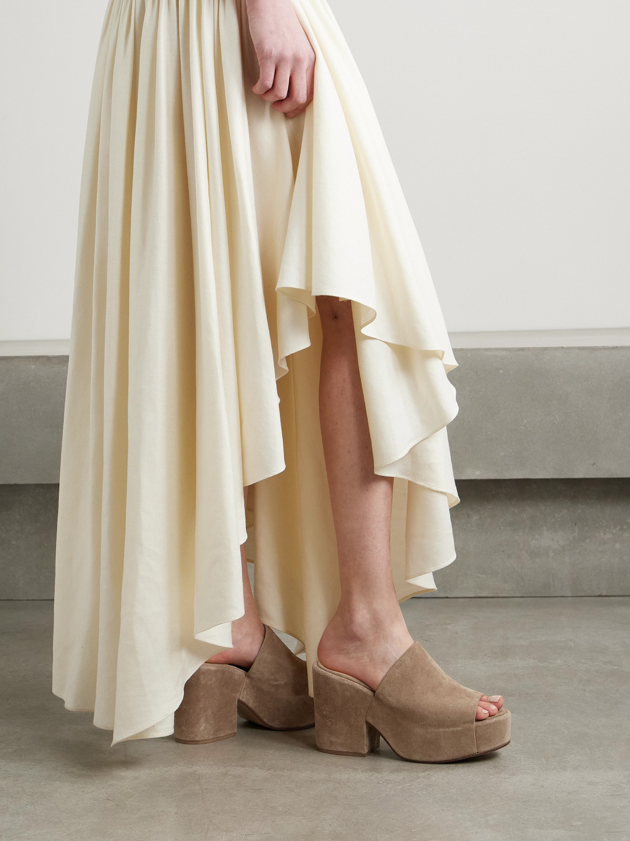 Ares Suede Platform Mules