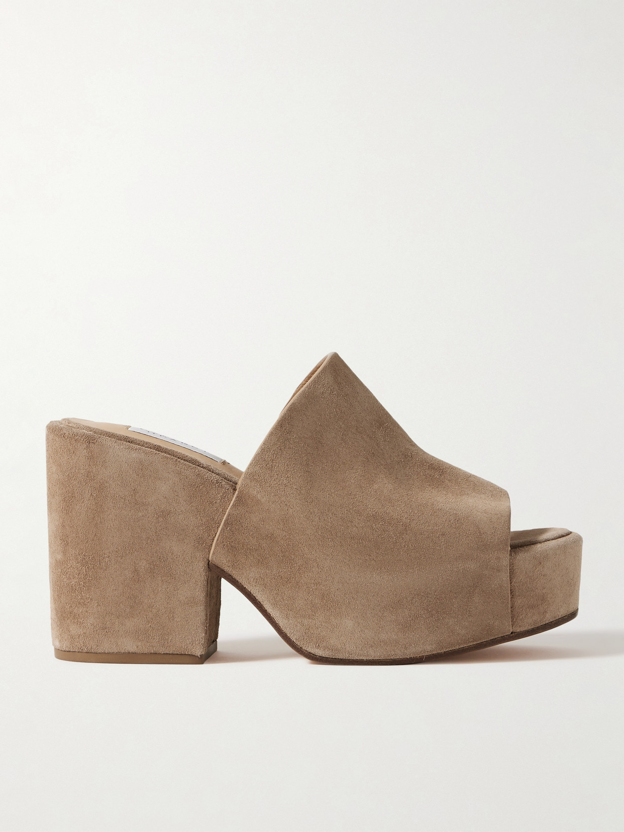 Gabriela Hearst Ares Suede Platform Mules In Neutrals