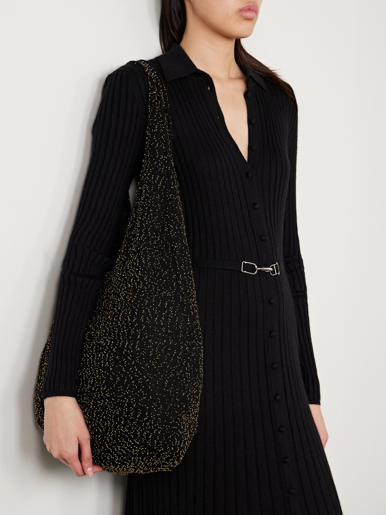 Gabriela Hearst Manasa Bead-embellished Cashmere Shoulder Bag