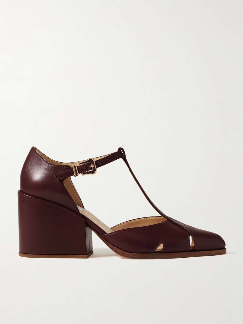 Gabriela Hearst Evita Glossed-leather Pumps