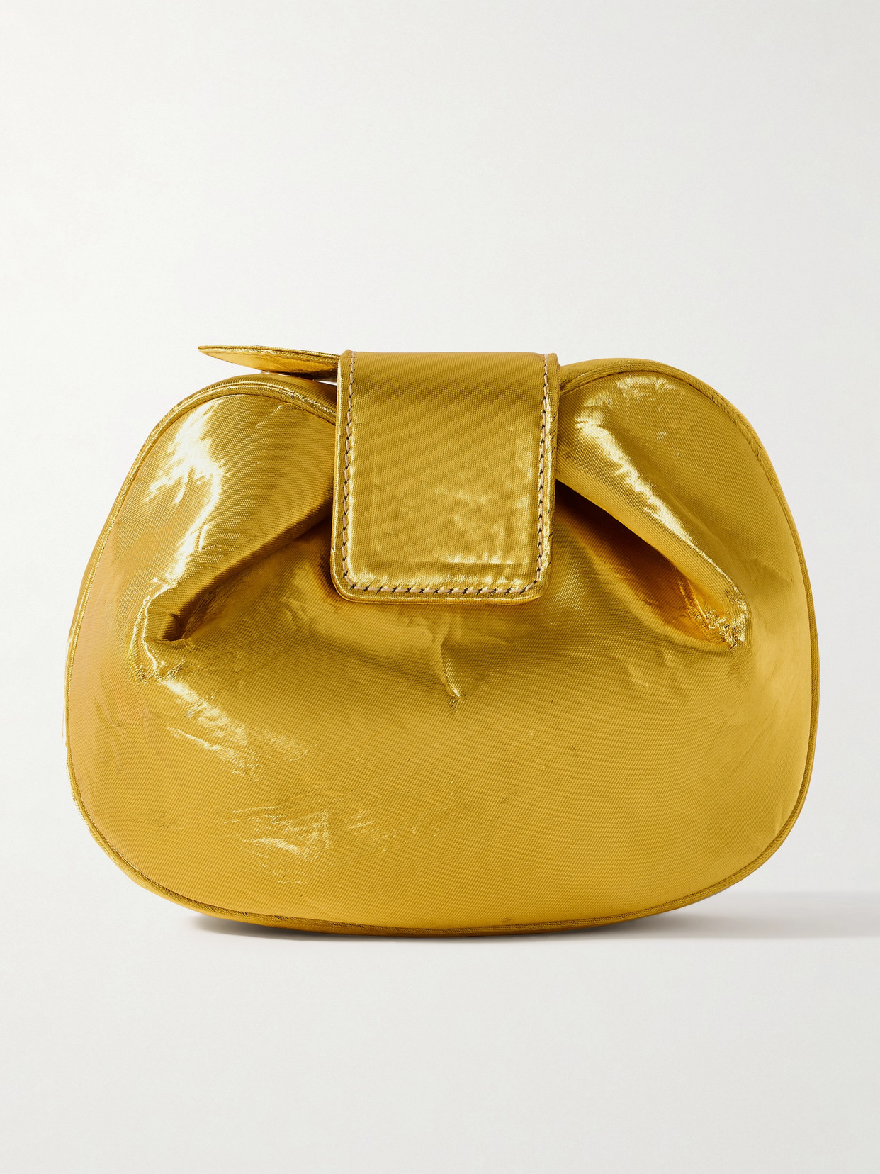 Gabriela Hearst Soft Demi Lamé Clutch In Gold