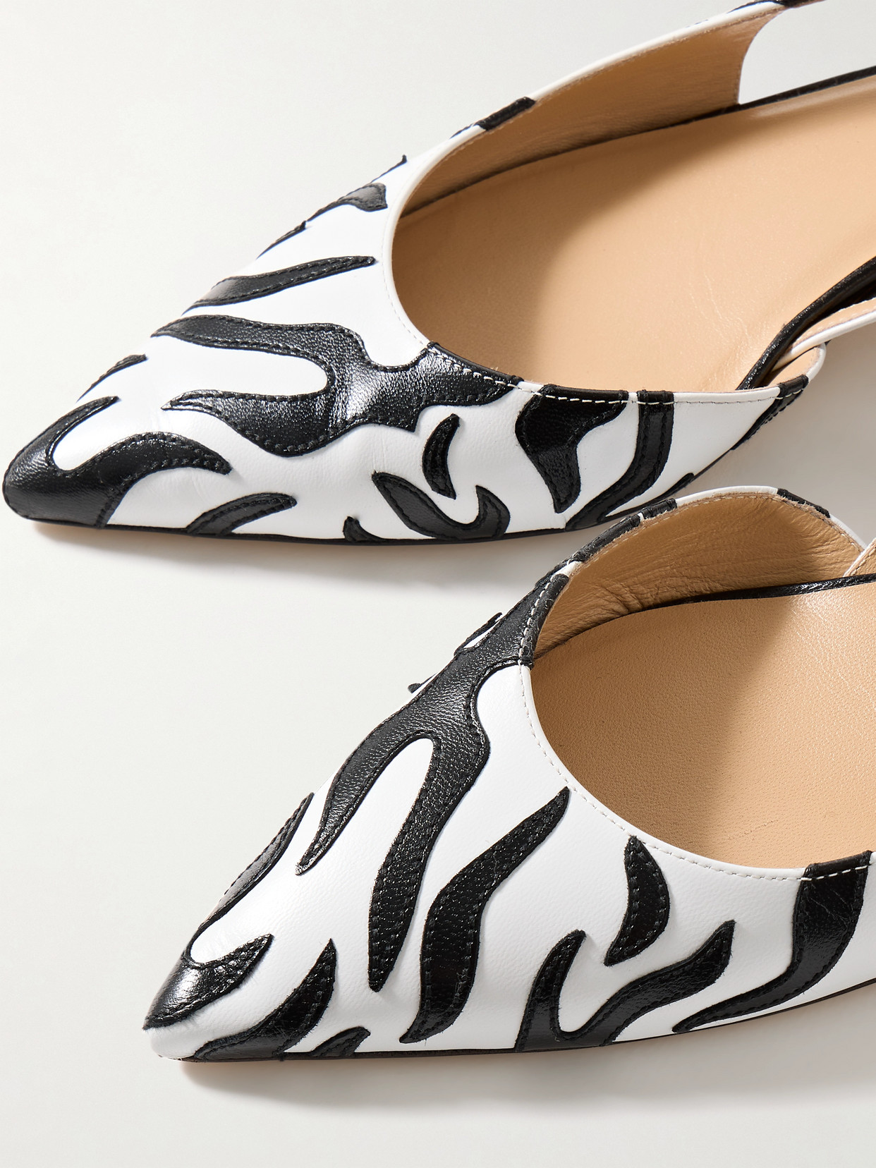 GABRIELA HEARST DELIA APPLIQUÉD LEATHER SLINGBACK PUMPS