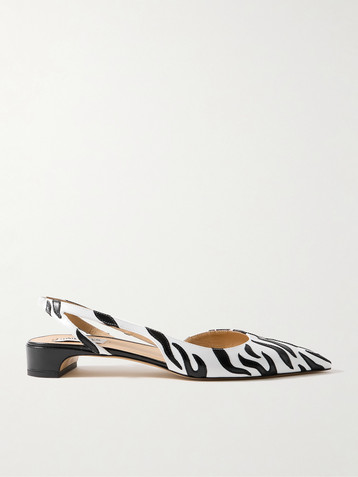 Gabriela Hearst Delia appliquéd leather slingback pumps