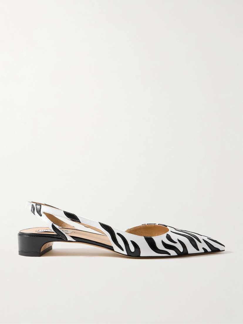 Gabriela Hearst Delia Appliquéd Leather Slingback Pumps