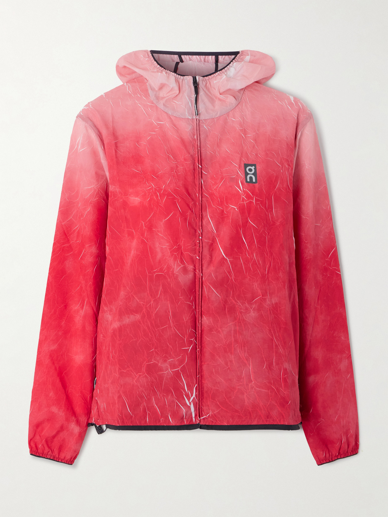 On Pace Appliquéd Textured-shell Hooded Jacket In Red