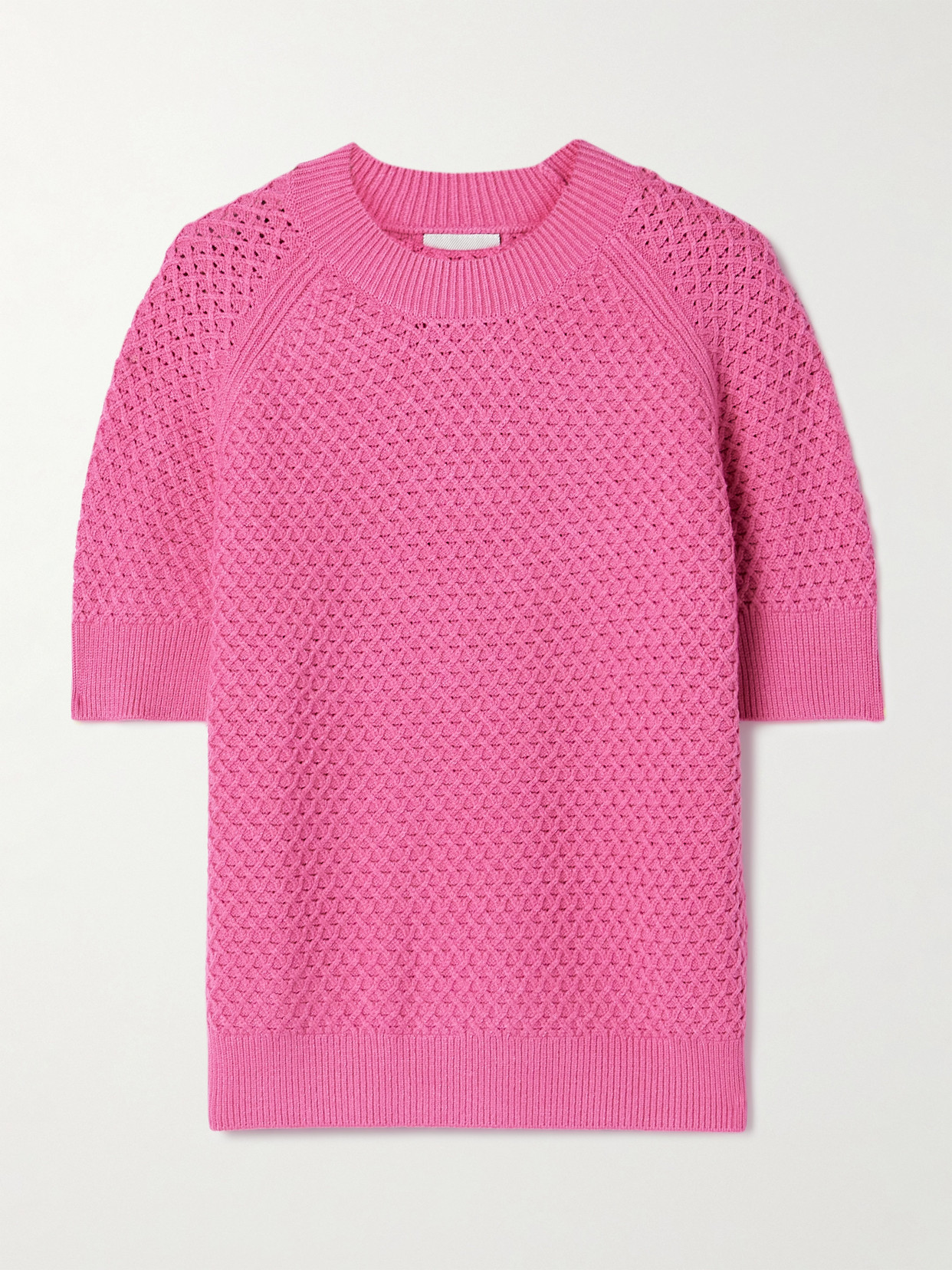 Varley Lucy Waffle-knit Sweater In Pink