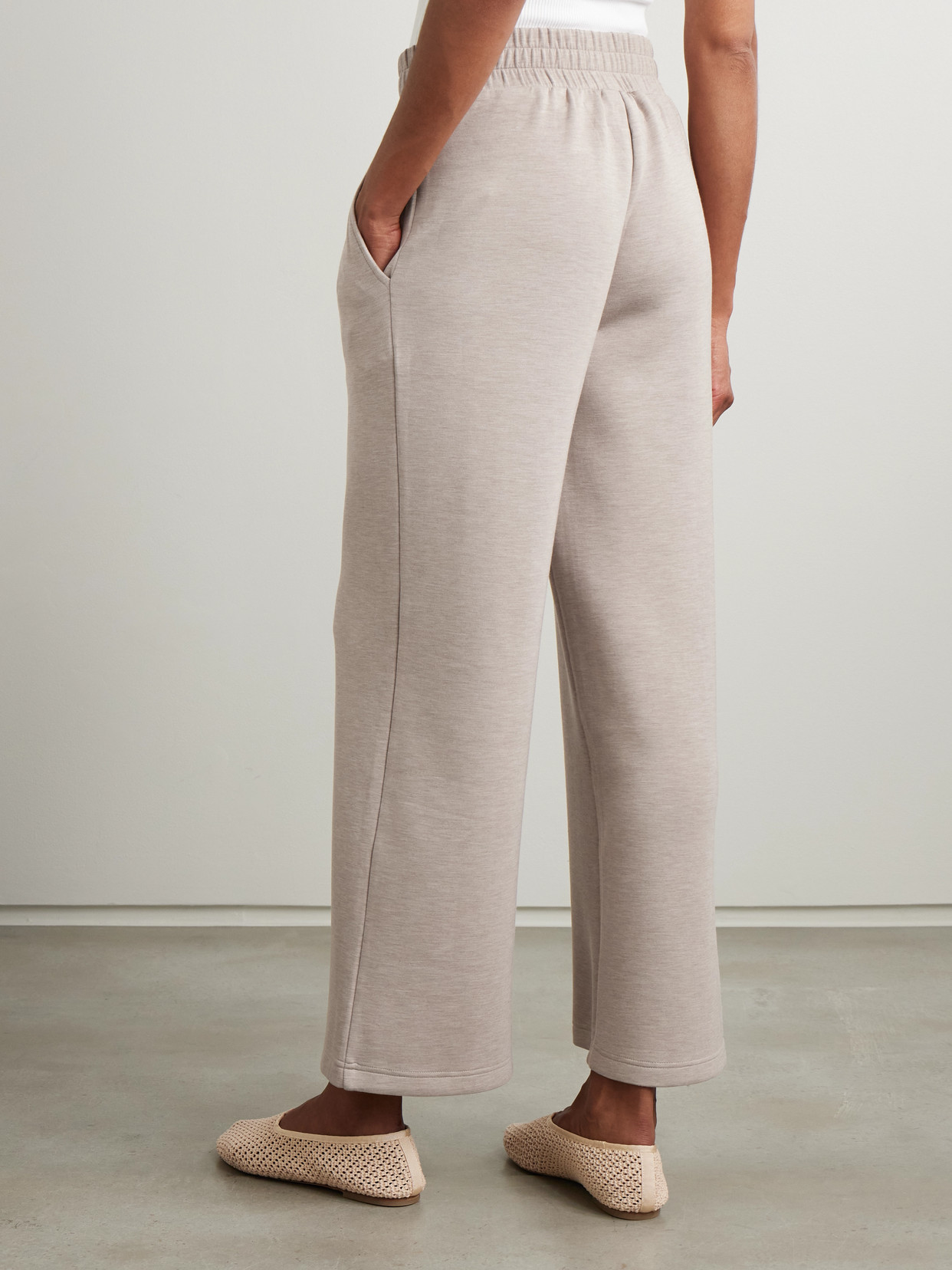 Varley The Wide Leg Pants 28 Taupe Marl In Brown