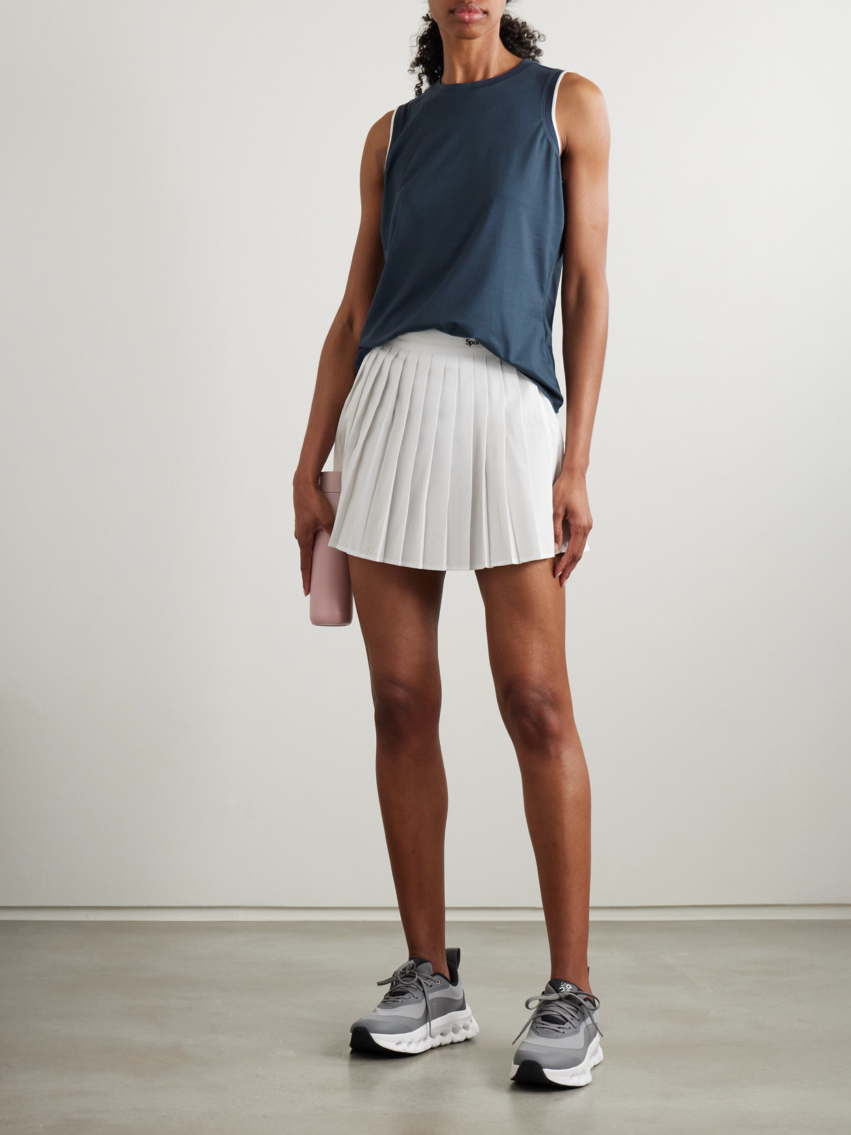 Varley Arton Stretch-jersey Tank In Blue