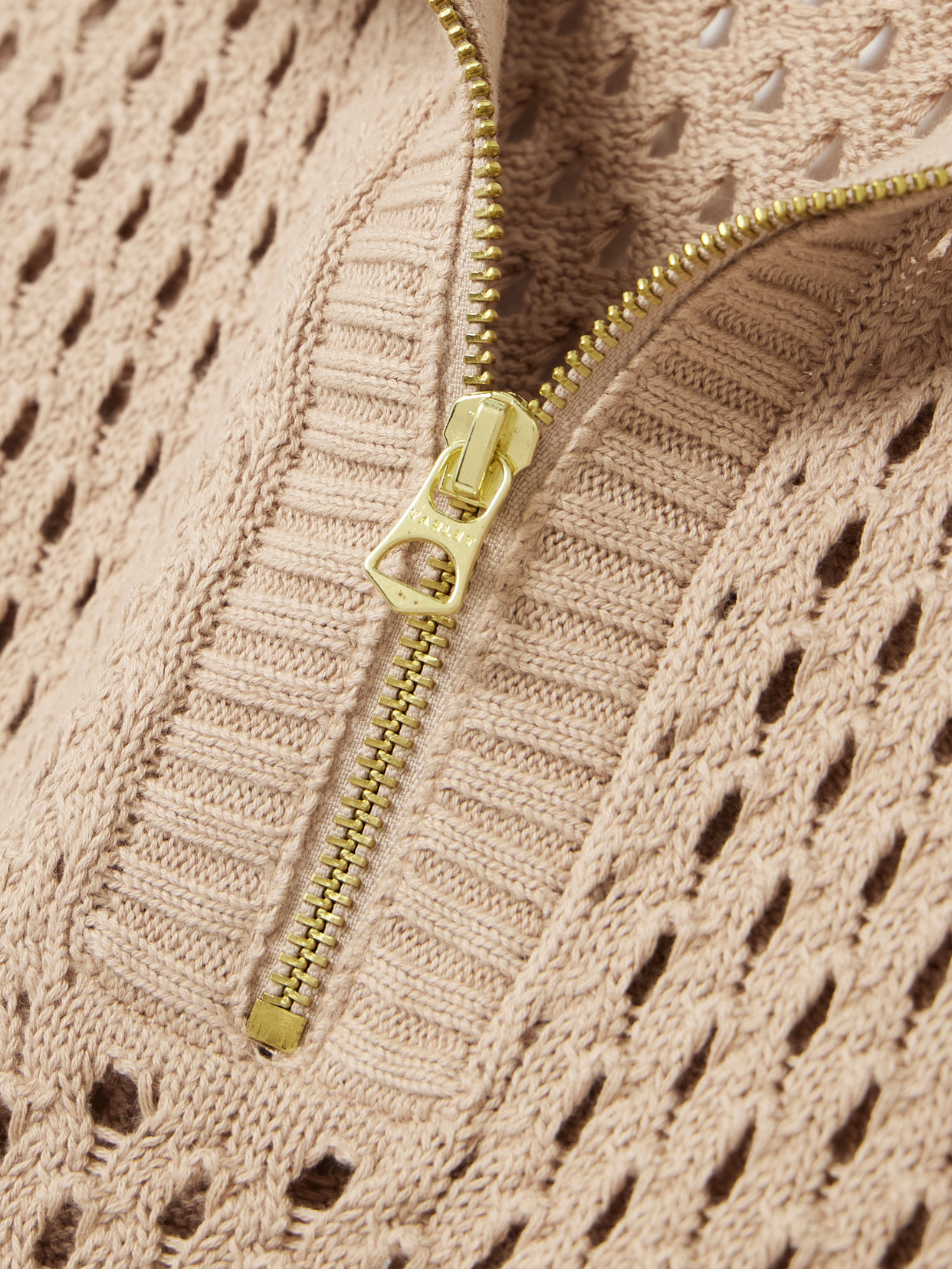 Varley Gaines Short-sleeve Half-zip Knit Pullover In Brown