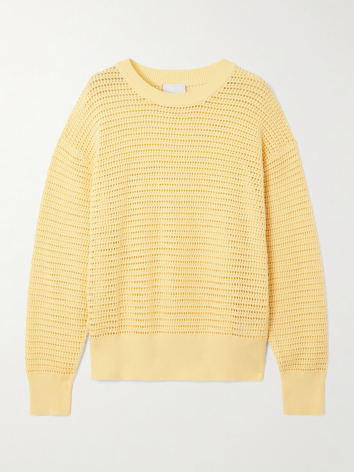 Varley Kershaw Open-knit Cotton Sweater In Yellow