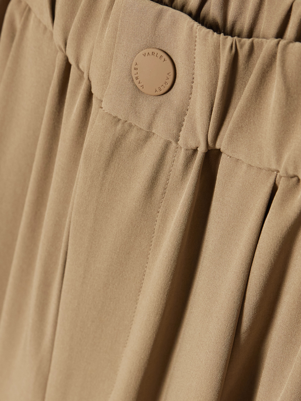 Varley Kayson Pleated Woven Wide-leg Pants In Brown