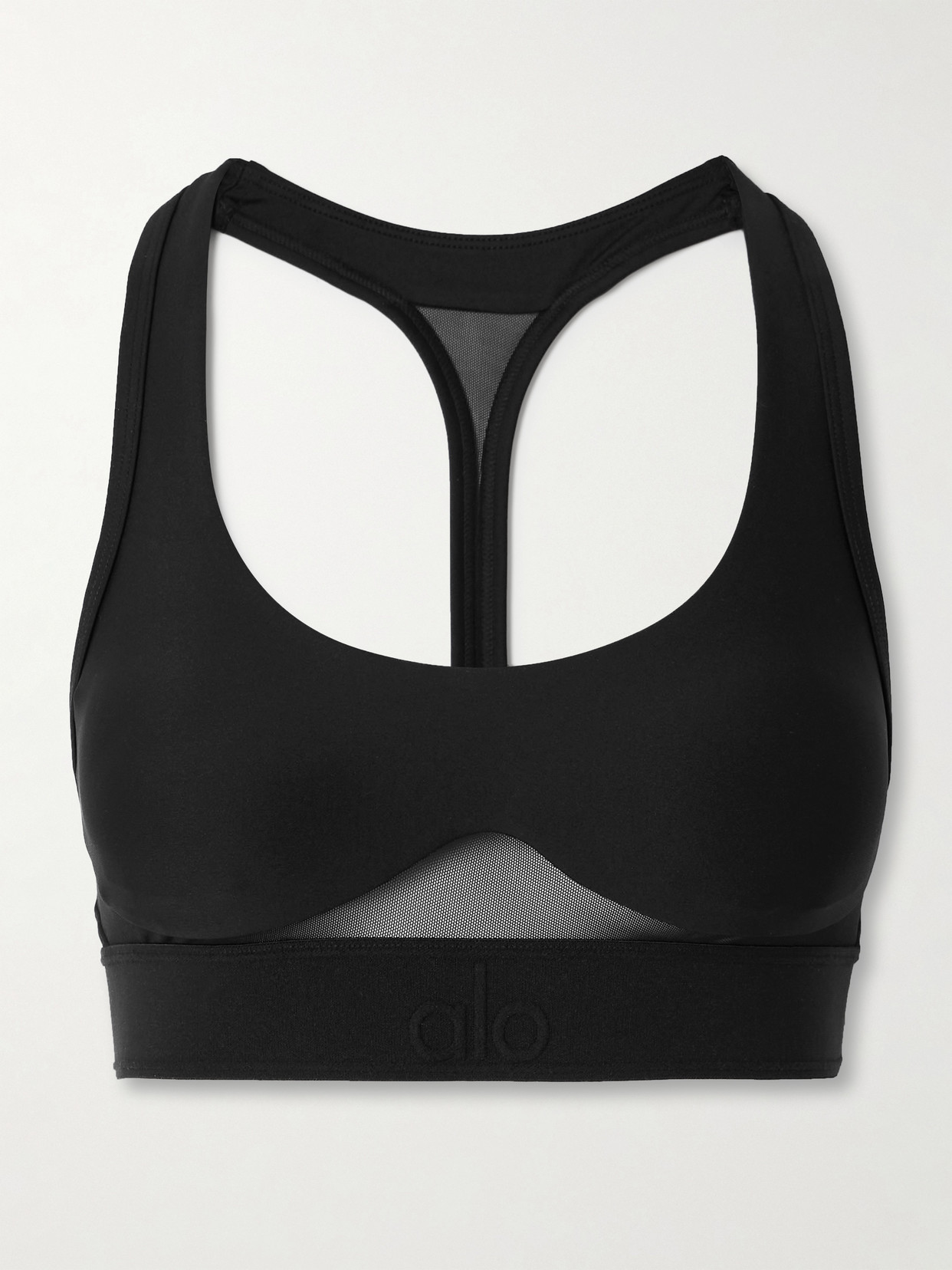 Alo Yoga - Rebel Mesh-trimmed Airlift Sports Bra - Black