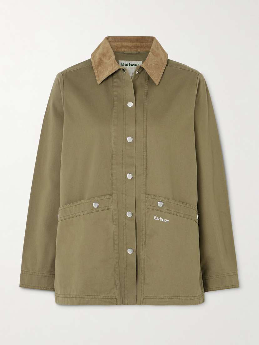 Barbour Sonnie Corduroy-trimmed Cotton-canvas Jacket