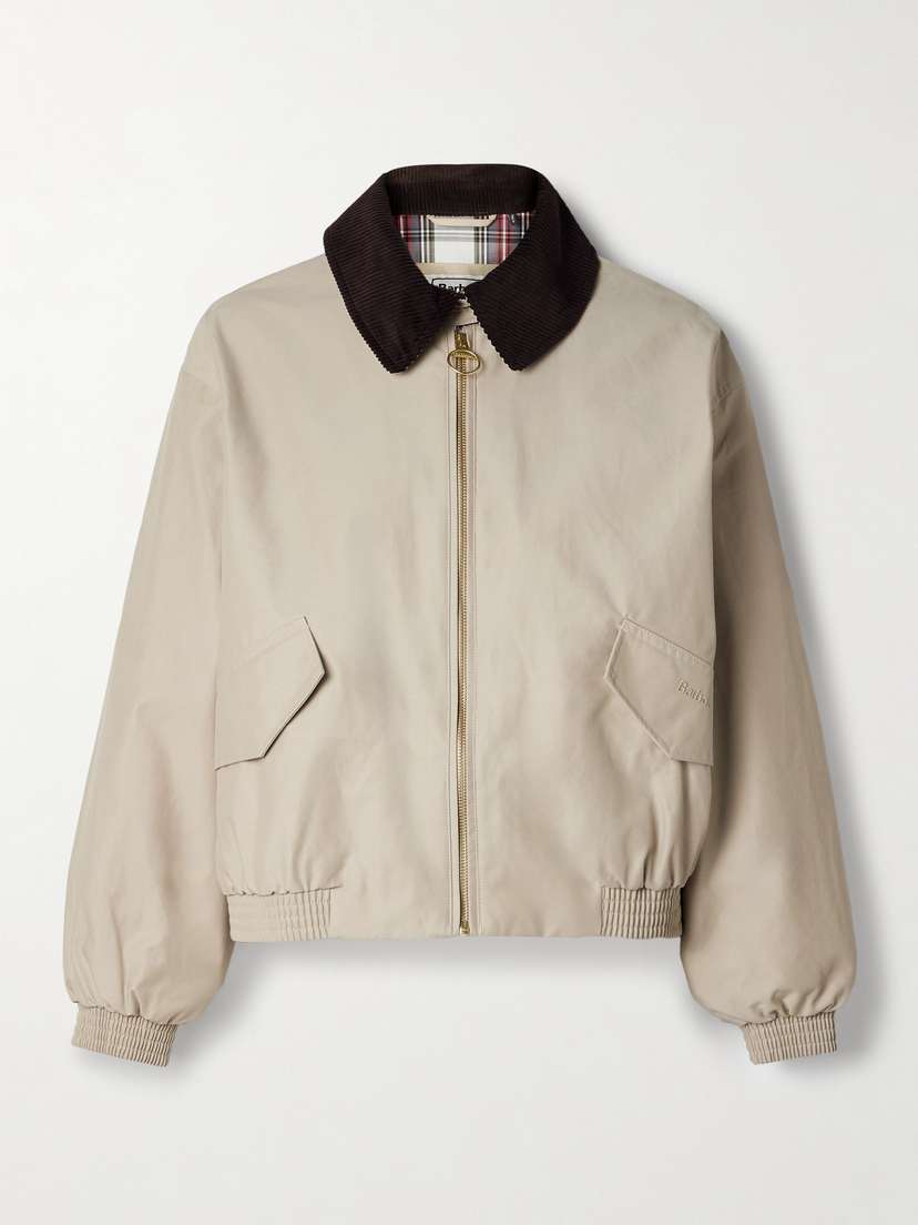 Barbour + The Edit By Alexa Anna Corduroy-trimmed Cotton-blend Jacket