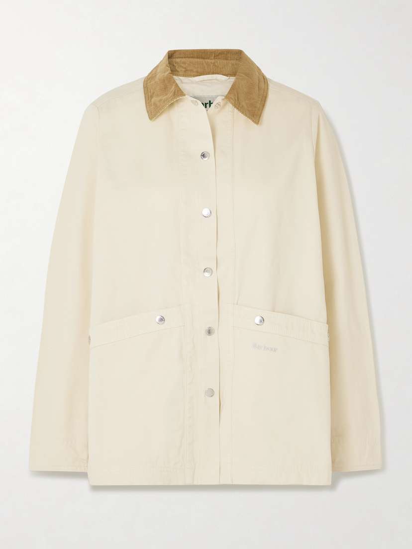 Barbour Sonnie Corduroy-trimmed Cotton-canvas Jacket