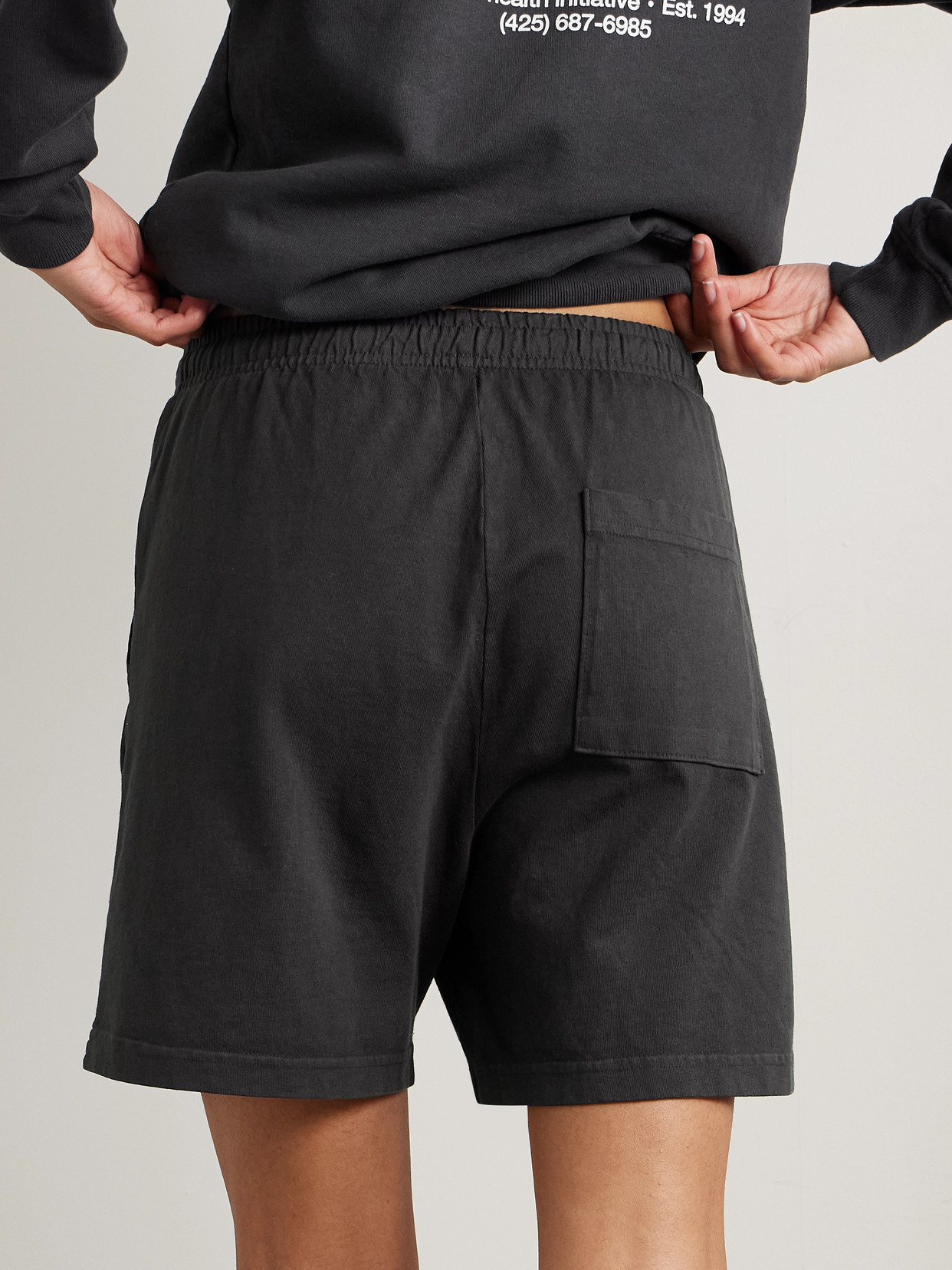 Sporty And Rich Printed Cotton-jersey Shorts