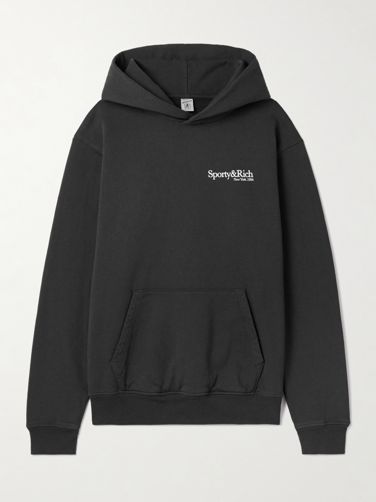 Sporty And Rich Printed Cotton-jersey Hoodie
