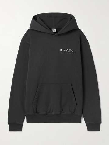 SPORTY & RICH クロップド丈 ロゴ フリース スウェットシャツ