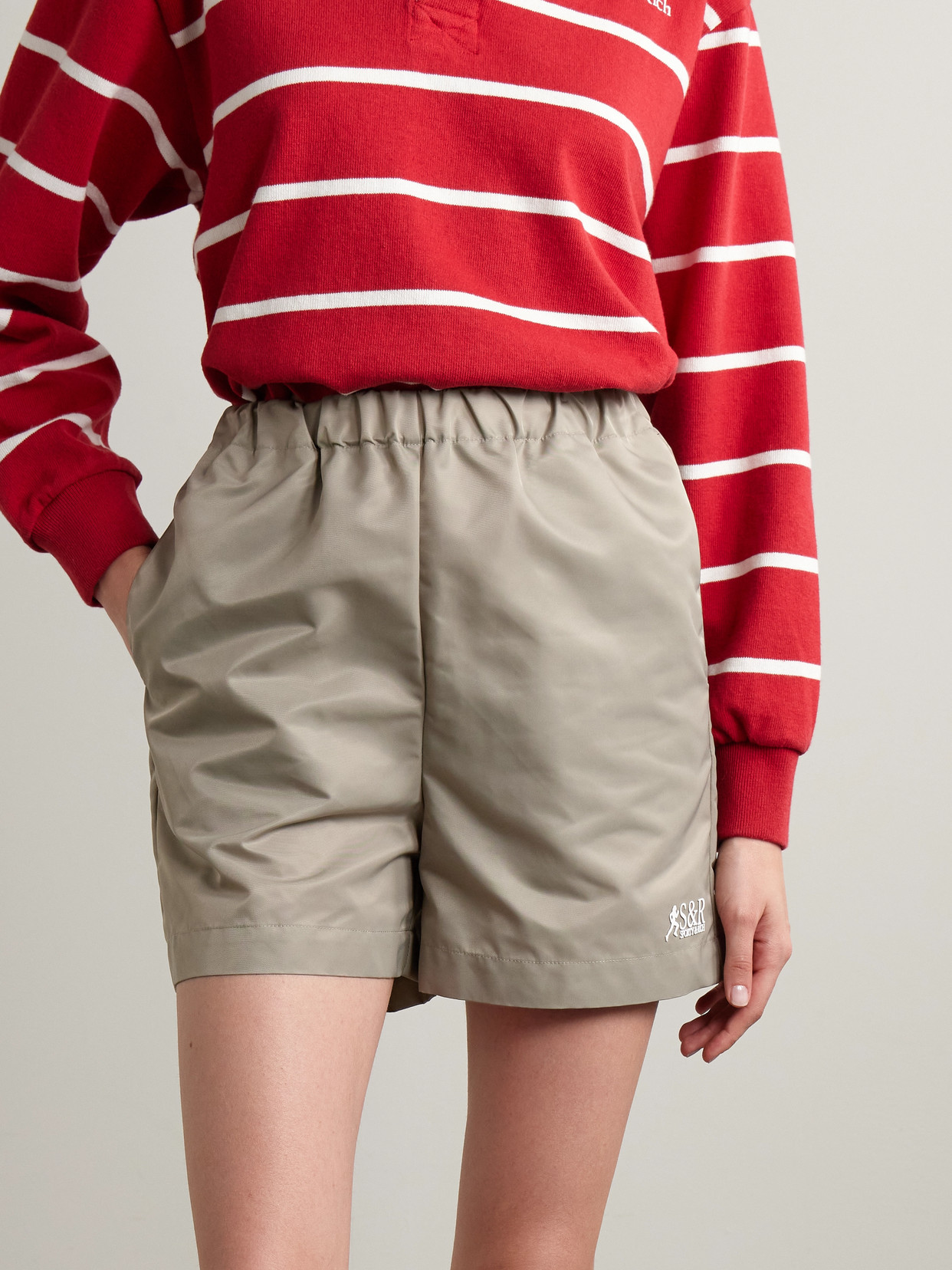 Sporty And Rich Shell Shorts In Neutral