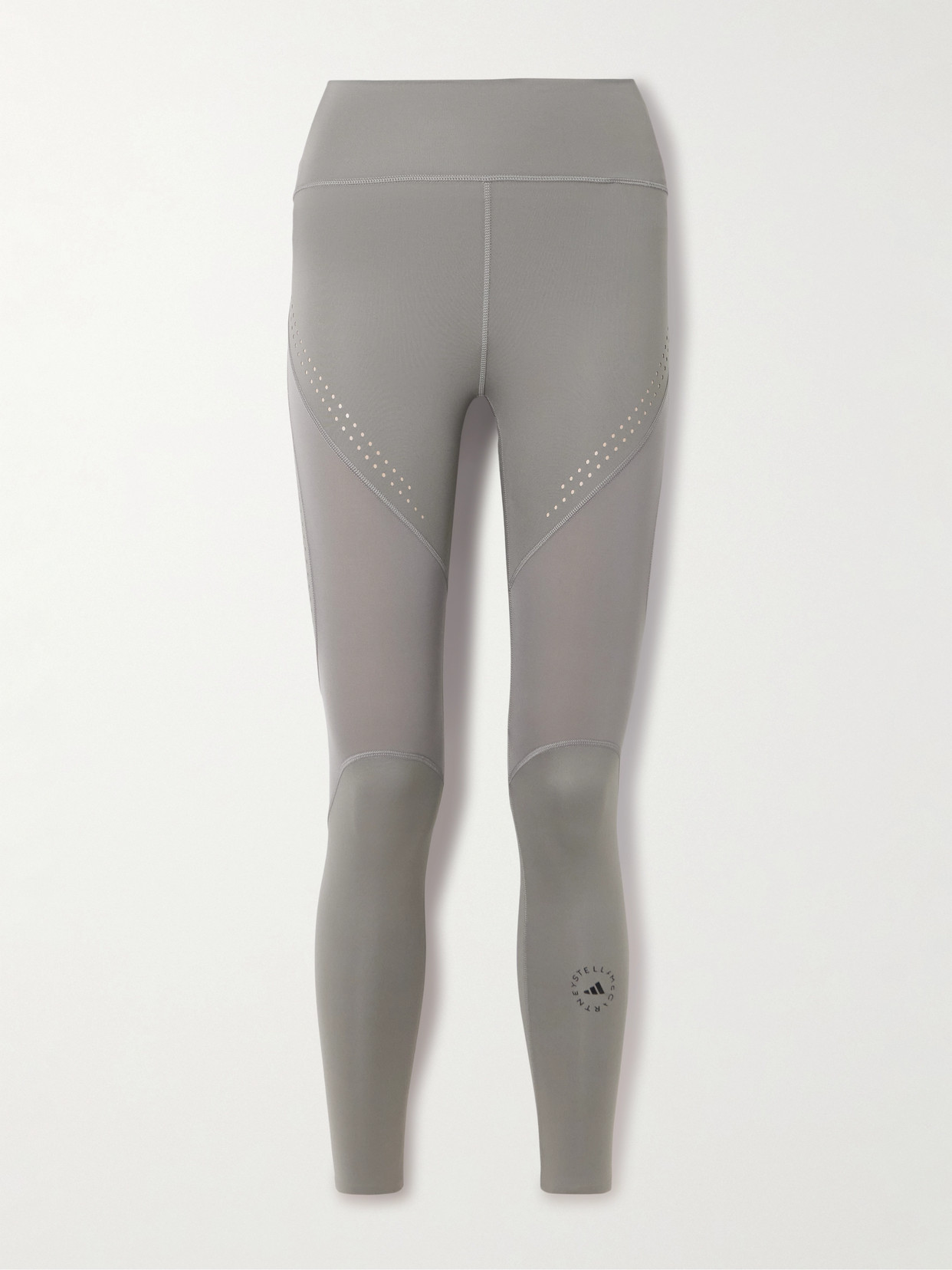 Adidas By Stella Mccartney Truepurpose Perforated Stretch Recycled Leggings In Gray